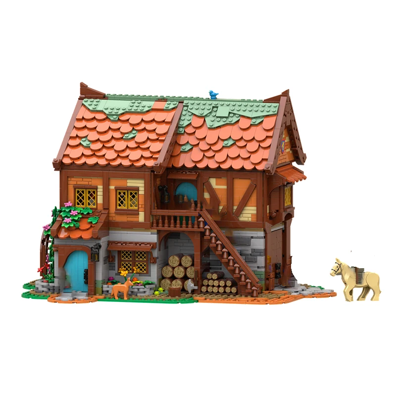 MOC Streetscape Medieval Workshop DIY Model Bricks Puzzle Building Blocks High Difficulty Toy Boys Birthday Gifts 3979 Parts