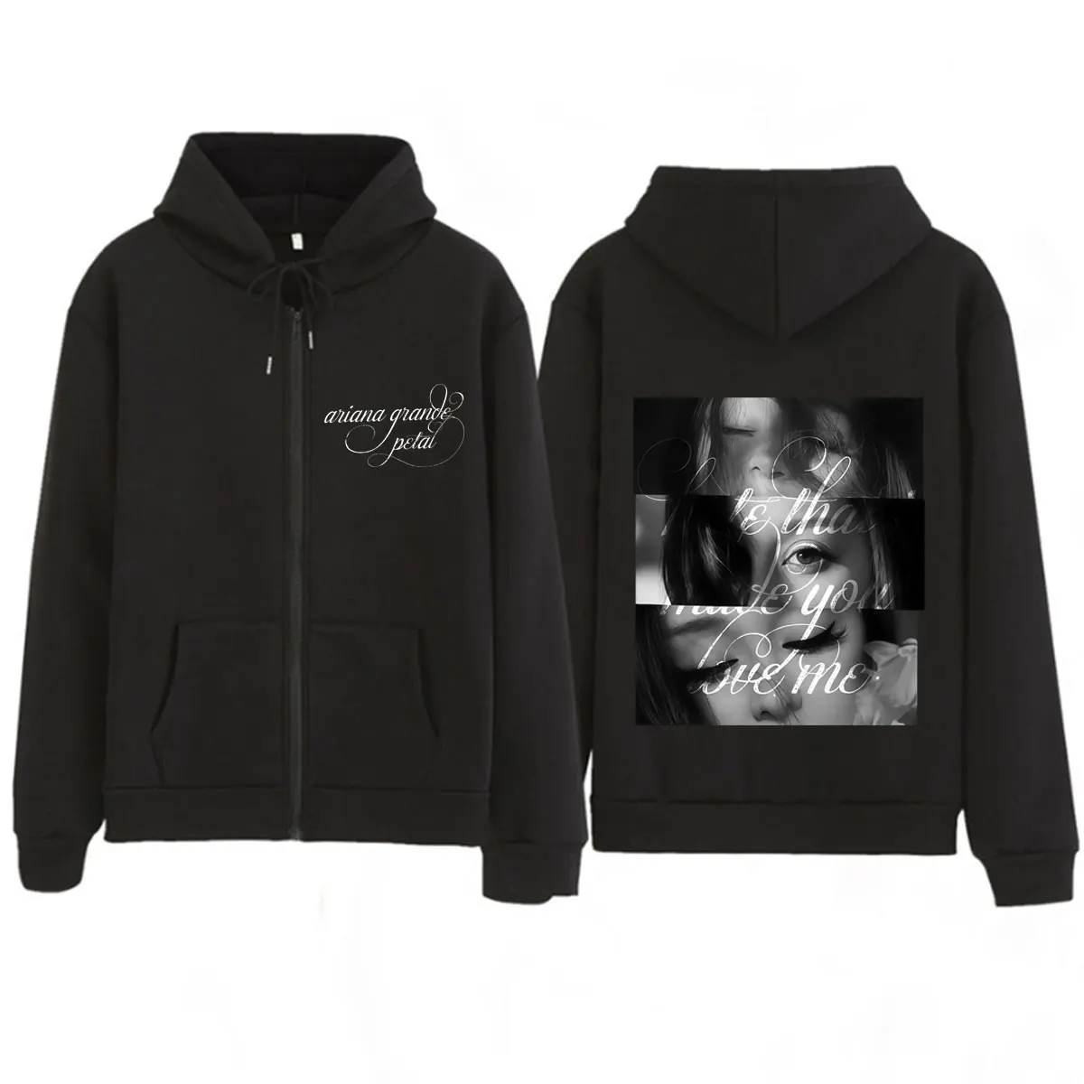 Image of Ariana Grande Album Petal 2026 Print Zipper Hoodie Herren Damen Vintage Sweatshirt Lange Ärmel Loose Aesthetic Trend Zip Up Jacke