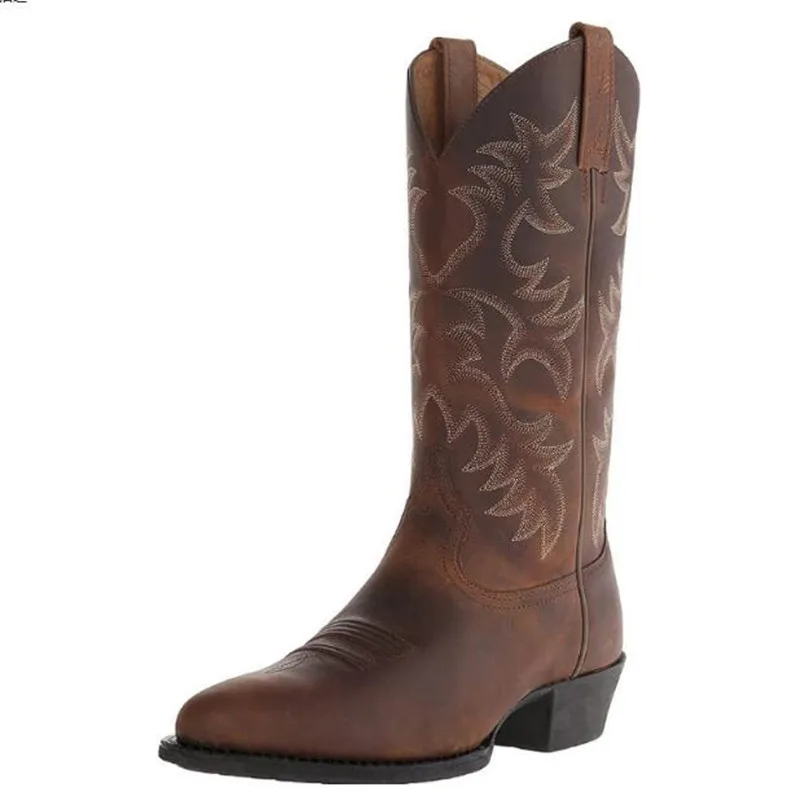 Men Women Mid-calf Boots Handmade Retro Western Cowboy Boots Leisure Casual Loafers Sneakers Riding Shoes Zapatos Hombres Unisex
