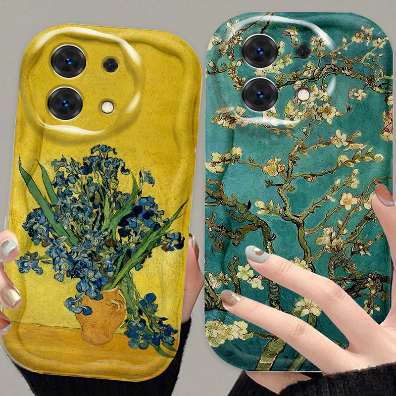 Van Gogh Starry Sky Artist For Xiaomi Redmi Note 13 12 12S 11S 11 10 9 8 10A 9C 9T Pro Plus 5G Wave Oil Soft Phone Case