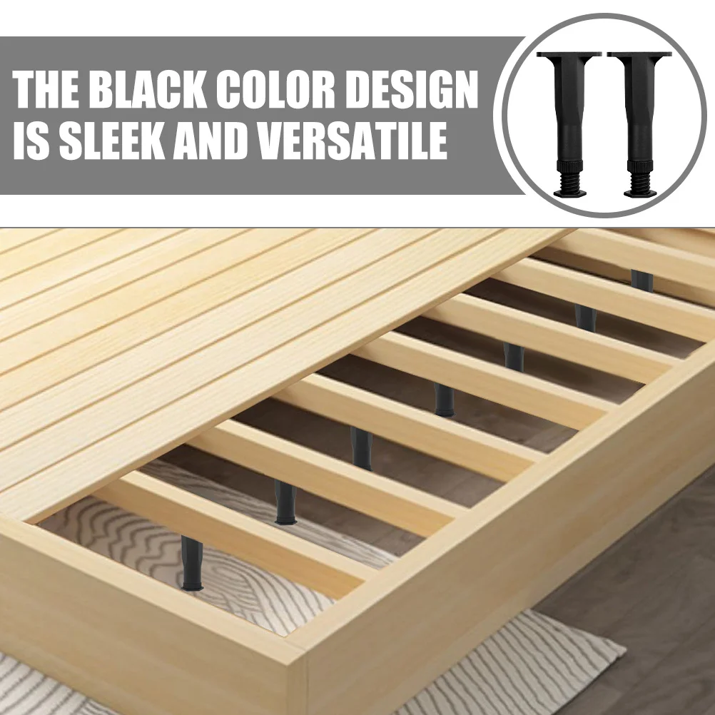 

2Pcs Adjustable Bed Frame Support Legs T-Shape Height Adjustment Sturdy Steel Center Support for Mattress Reinforcement Bed