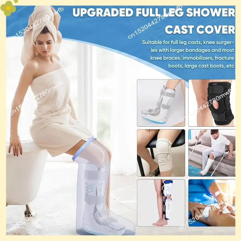 

LDHL Waterproof Extra Wide Leg Cast Cover For Shower With Non-Slip Bottom For Leg Cast Protector For Leg Surgery Wounds
