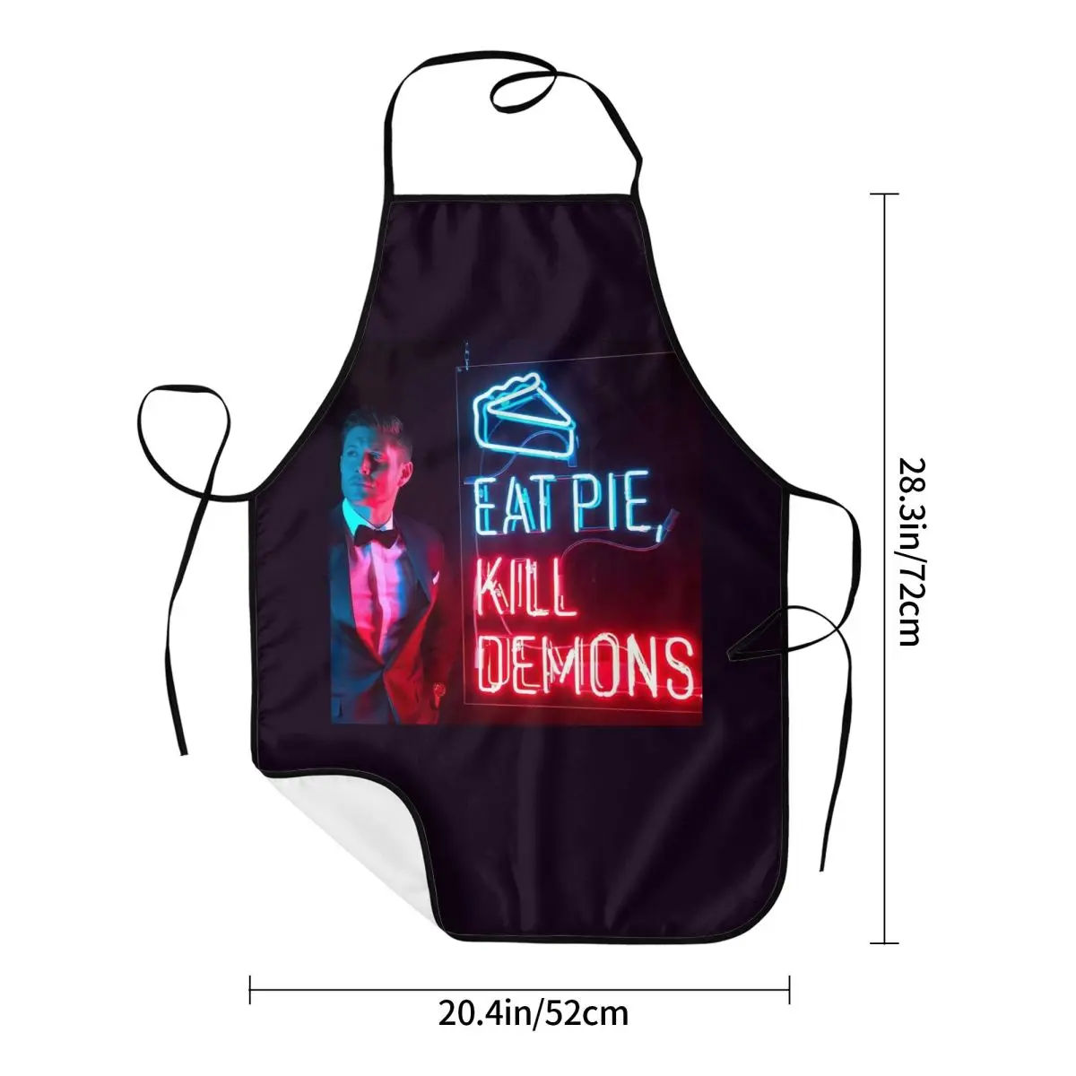 Eat Pie, Kill Demons Apron Chef Cooking Cuisine Tablier Waterproof Bib Kitchen Cleaning Pinafore for Women Men Painting