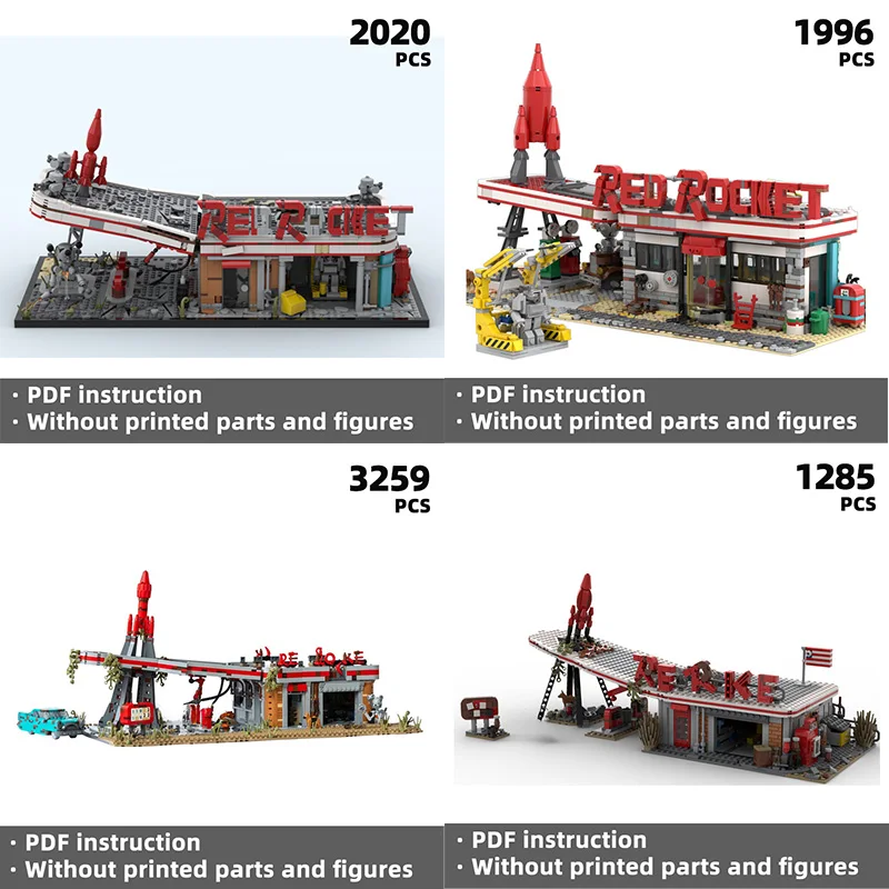 

постапокалиптический вентилятор, коллекция игрушек «сделай сам», сезон - Фолловт! Ретро ракетная модель ресторана, строительные блоки послеапокалиптической станции