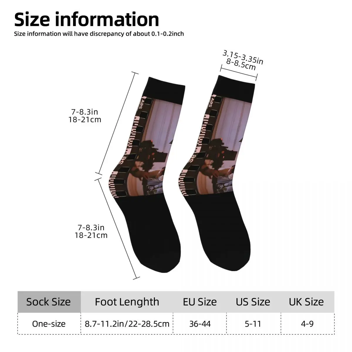 Sticker Men's Socks Retro Harajuku Conan Gray Street Style Novelty Pattern Crew Sock