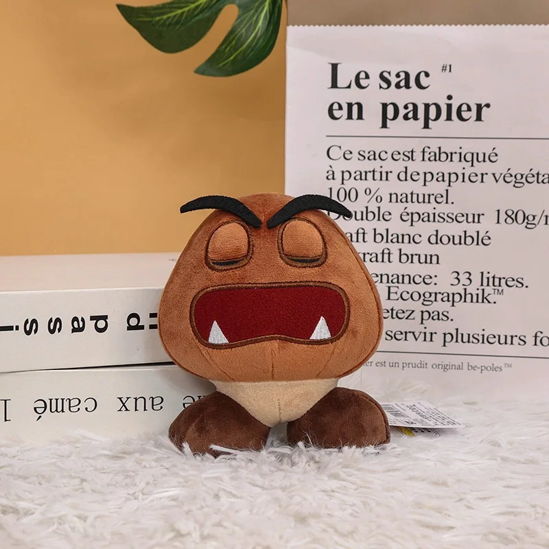 Super Mario Plush Toy Set - 5.5in Closed Mouth Poison Mushroom Angel Wing Open Mushroom & Sleepy Goomba Stuffed Dolls view 5