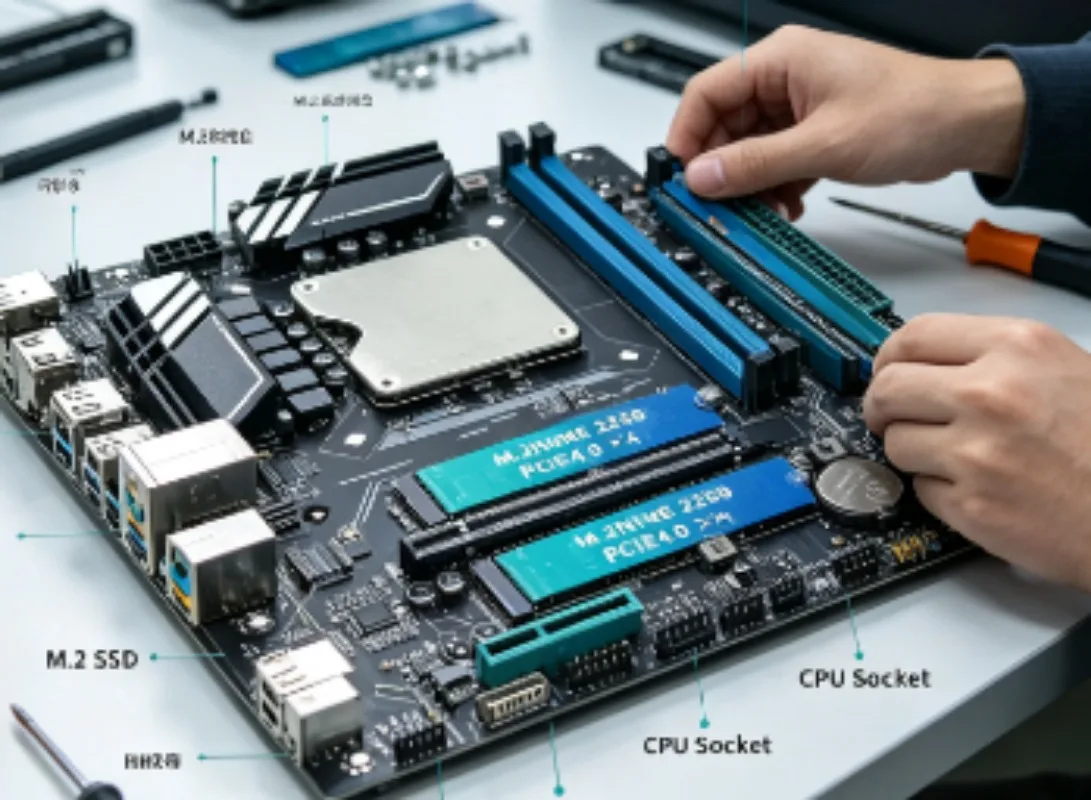 DIY Desktop Mainboard Processor Combo, Support DDR5 Memory, for Gaming & Office Home PC Assembly