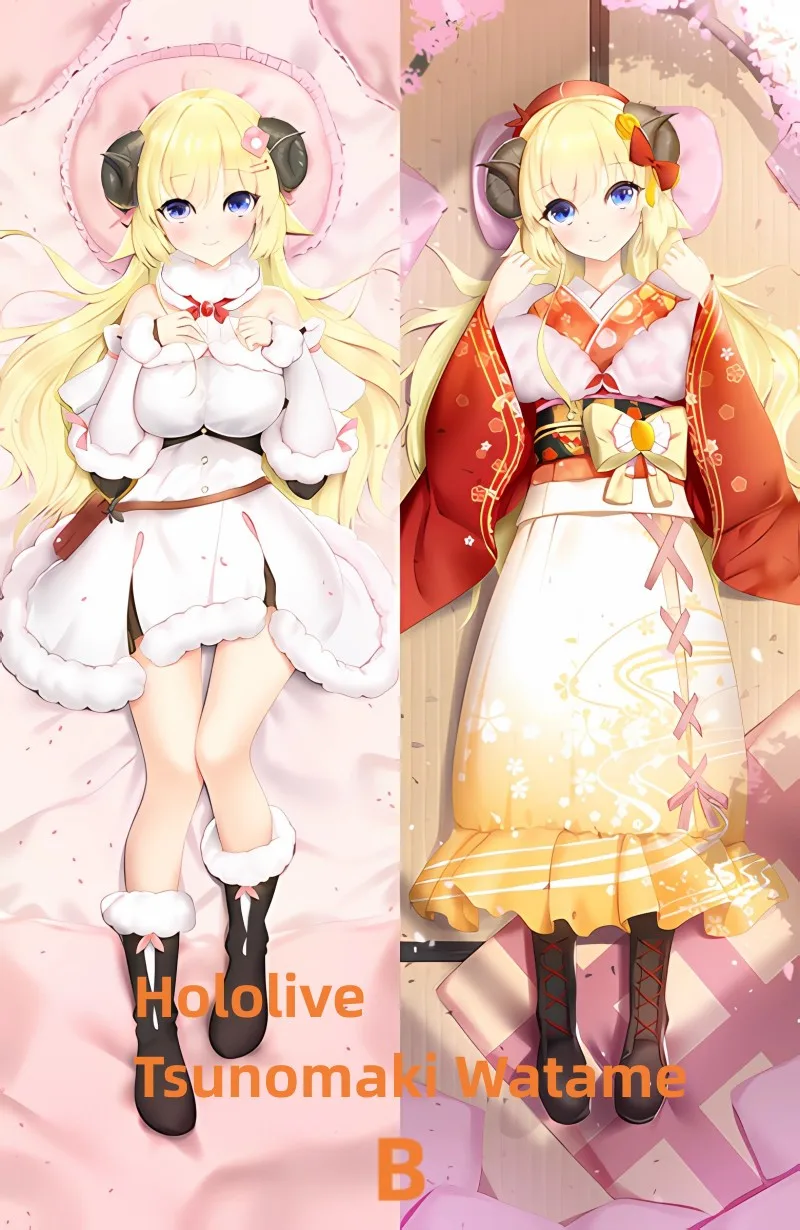 Dakimakura Anime Hololive Tsunomaki Watame Double-sided Print Of Life-size Body Pillowcase Gifts Can be Customized