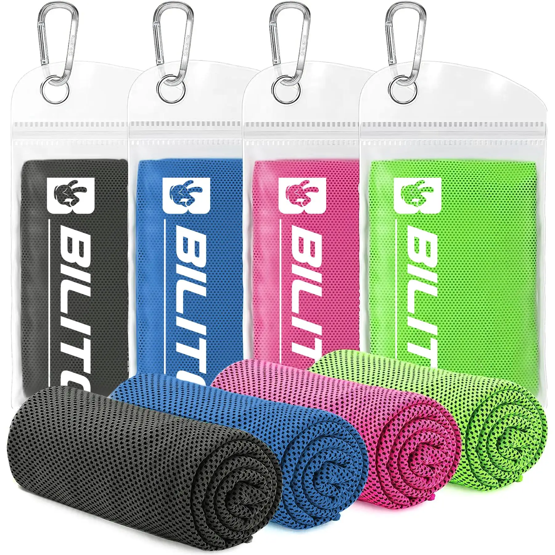 4 Pack Superfiber Cooling  Towel - Soft, Breathable Neck Towels for Yoga, Sports, Gym, Running & Outdoor Activities