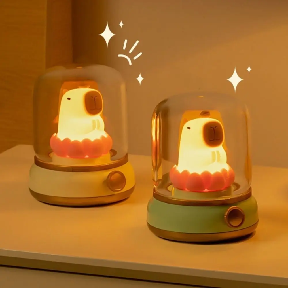 

USB Rechargeable Capybara Night Light Capybara Shape Eye Protection Guinea Pig Night Light LED 3D Capybara Lotus Lamp Kids Toy