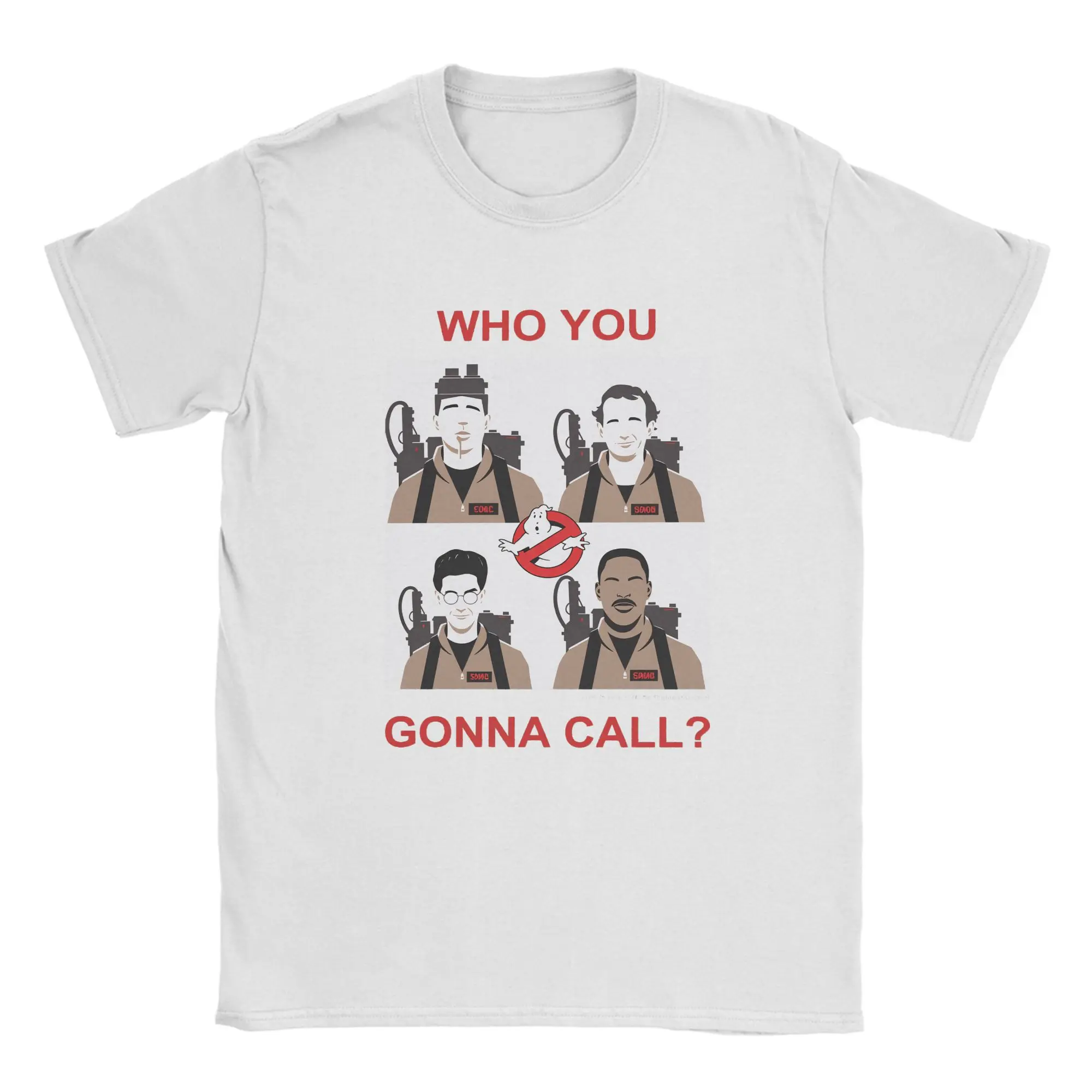 Ghostbusters Who You Gonna Call T Shirt Men Cotton Vintage T-Shirts Crewneck  Tee Shirt Short Sleeve Clothes Plus Size