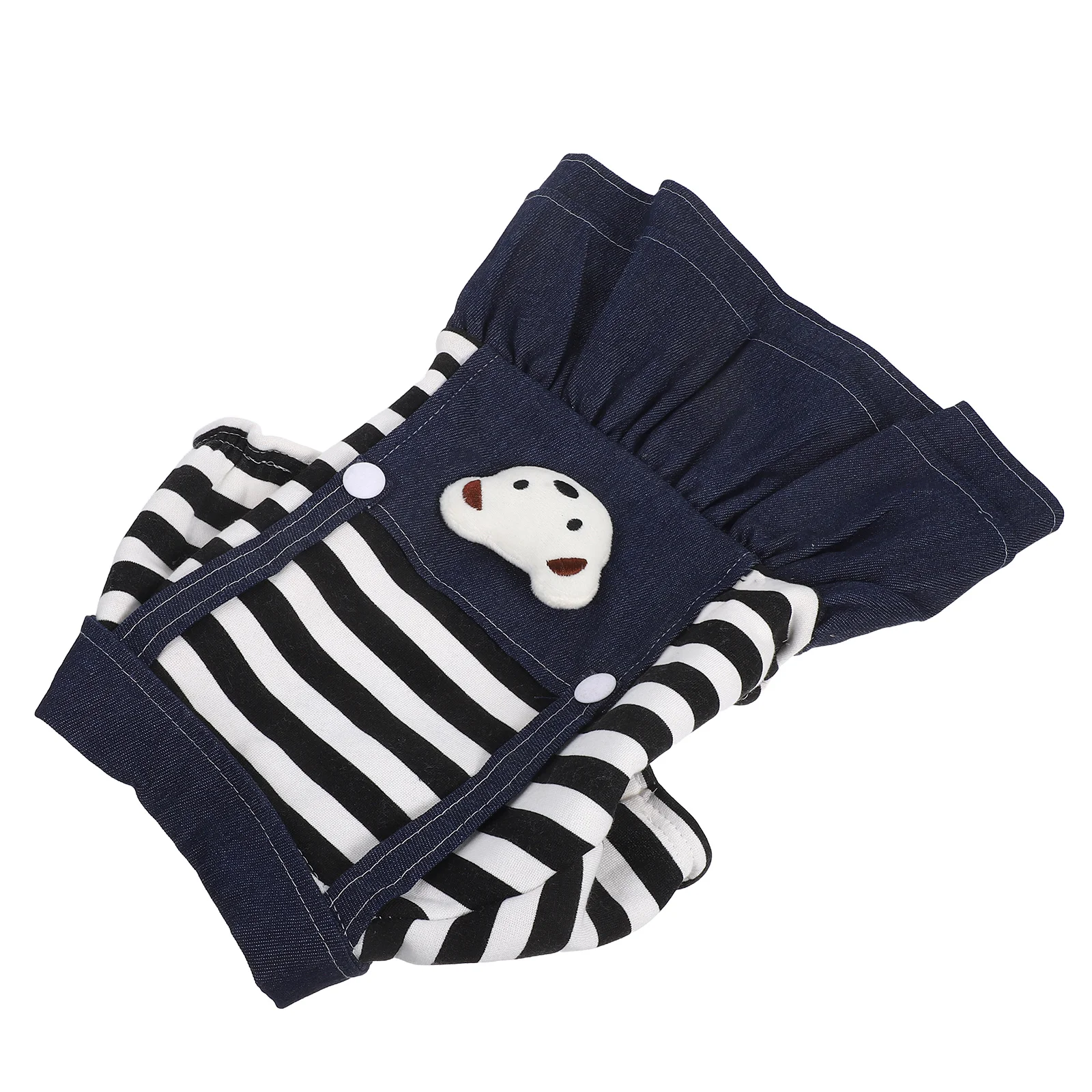 

Adorable Bear Strap Small Dog Apparel Denim Dress Pet Clothes For Daily Outdoor Walking Travel Winter Summer Xmas Festival Dog