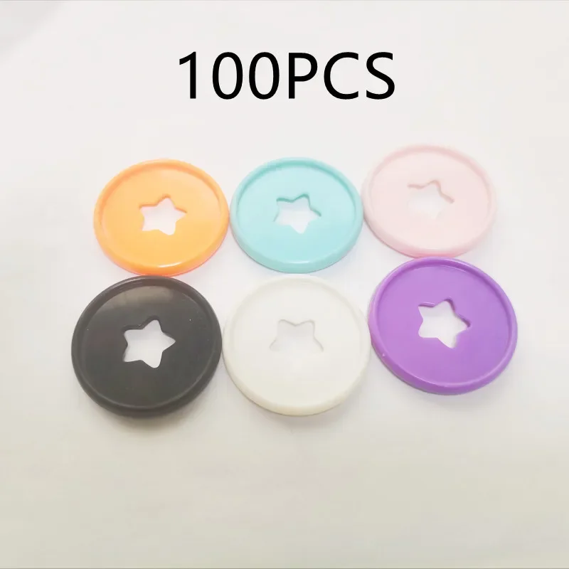 New plastic five-pointed star pattern binding ring buckle, loose-leaf mushroom hole notebook binding consumables