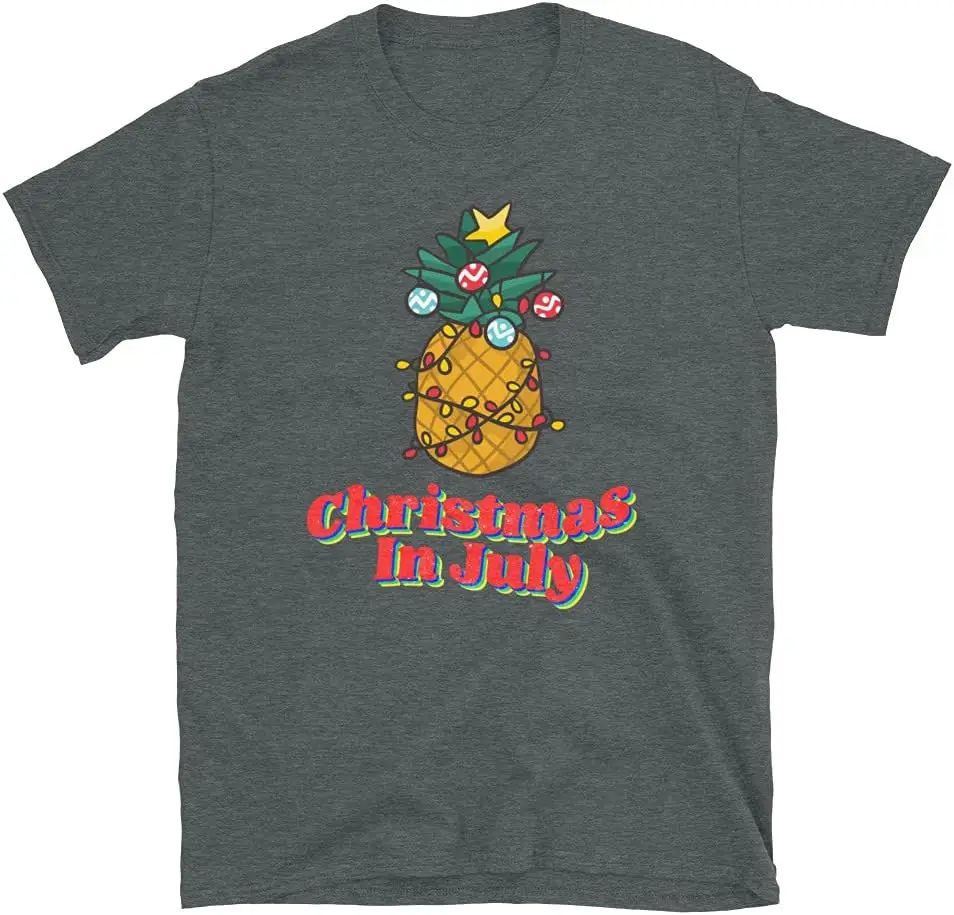 

Christmas in July Unisex T-shirts for Man Woman Short Summer Tees Casual Cotton New Arrival Fashions Couple's Cloths