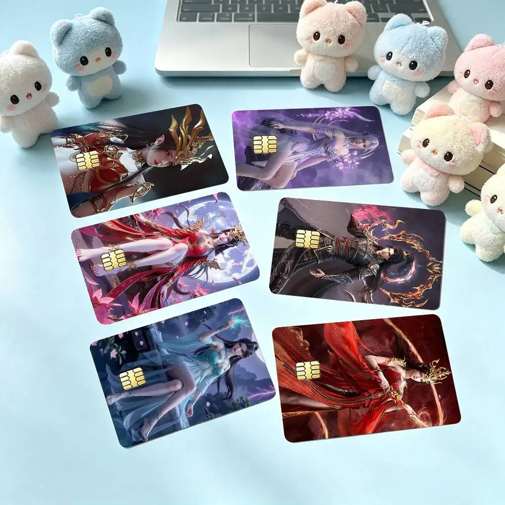 Battle T-Through the Heavens Credit Card HD Stickers Small Chip Waterproof Sticker Game Card Decal Gift