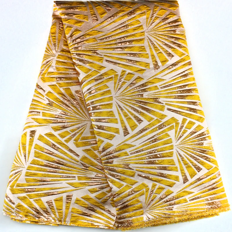 

Yellow Jacquard Brocade Laces Fabric 2023 African Lace Fabric Nigerian French Gild Materials For High Quality Dinner Party Dress