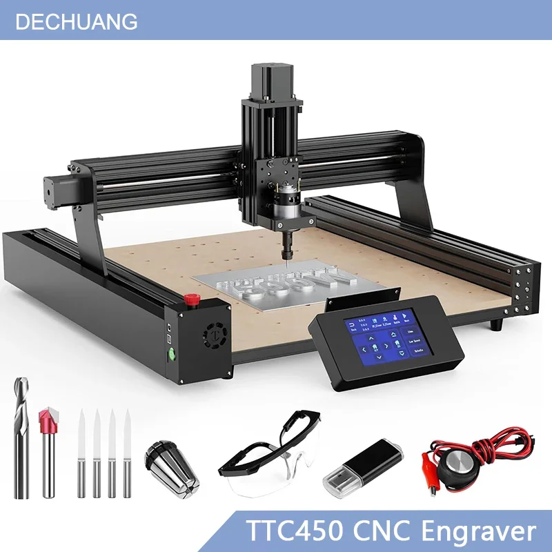 3-axis TTC450 CNC Router Milling Cutting Machine GRBL Laser Engraver For PCB PVC Acrylic Metal Aluminum 500W Spindle Motor