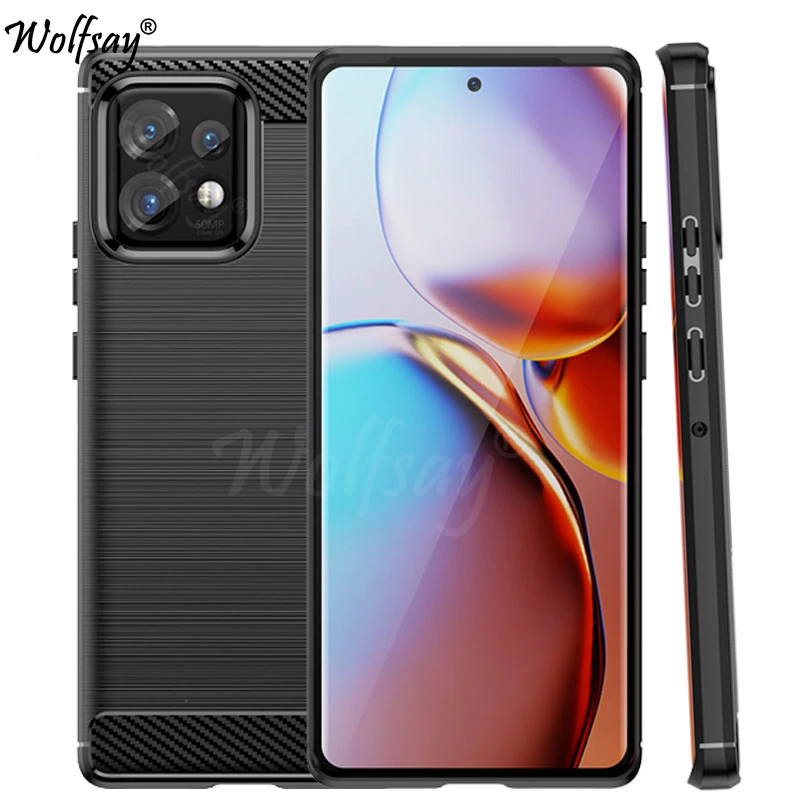 Для Motorola Edge Plus 2023, силиконовый чехол из углеродного волокна, задняя крышка для Motorola Edge Plus 2023, чехол для Moto Edge Plus 2023, чехол