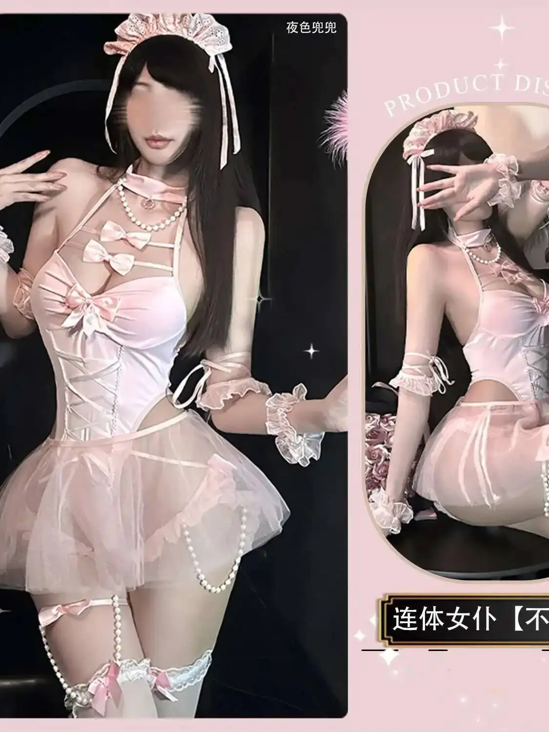 مثير الرغبة النقية اللؤلؤ الحبيب الرسن الرقبة مفتوحة المنشعب ارتداءها المرأة فستان أنيق شبكة الدانتيل شير الحلو المرأة أعلى I6CH