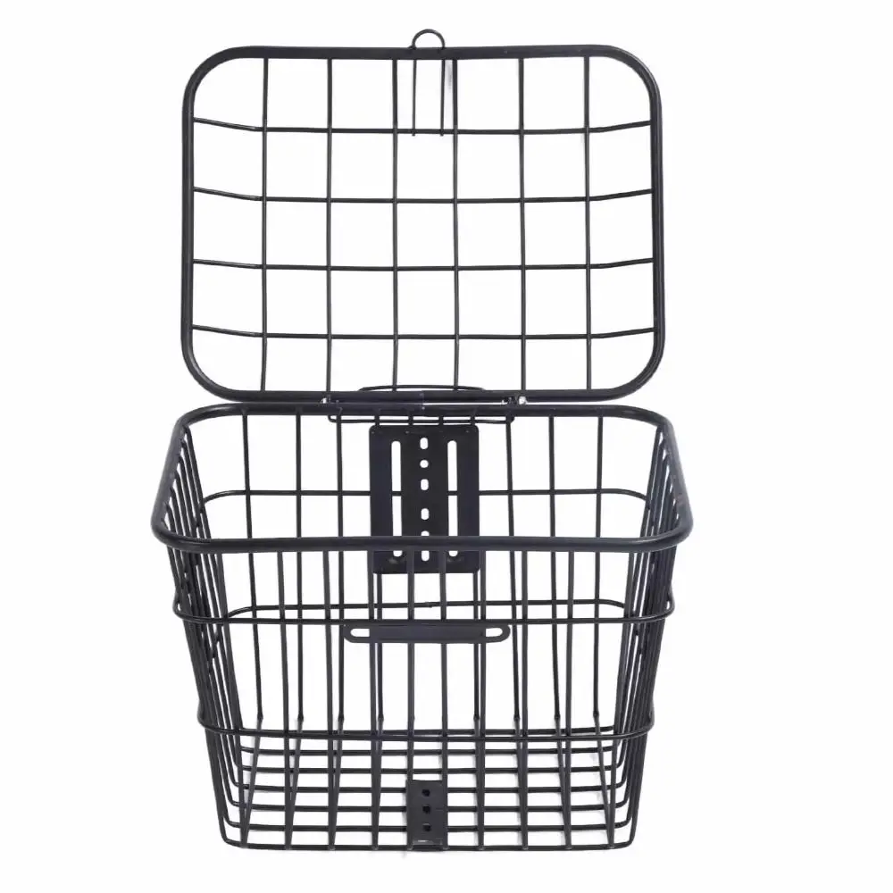

Metal Material Metal Rear Basket Durable Metal Rust-Resistant Surface Electric Bike Basket Sturdy Storage Ample Capacity