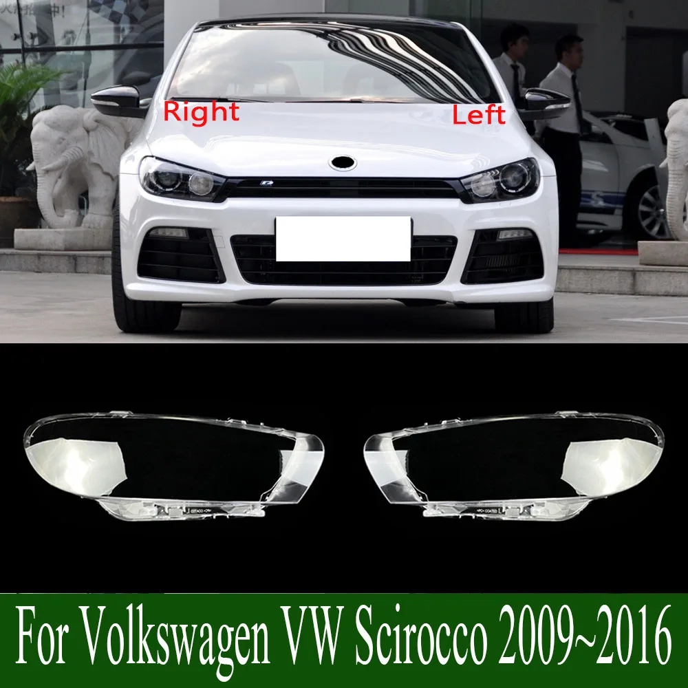 

For Volkswagen VW Scirocco 2009~2016 Headlight Cover Headlamp Shell Transparent Lampshade Lens Plexiglass