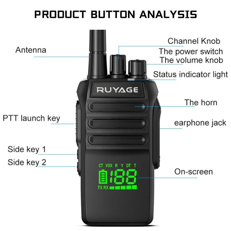 Ruyage T40 VHF Marine Walkie Talkie Waterproof Profesional Long Range Amateur Radio Station IP67 For Fishing Kayak Two-Way Radio