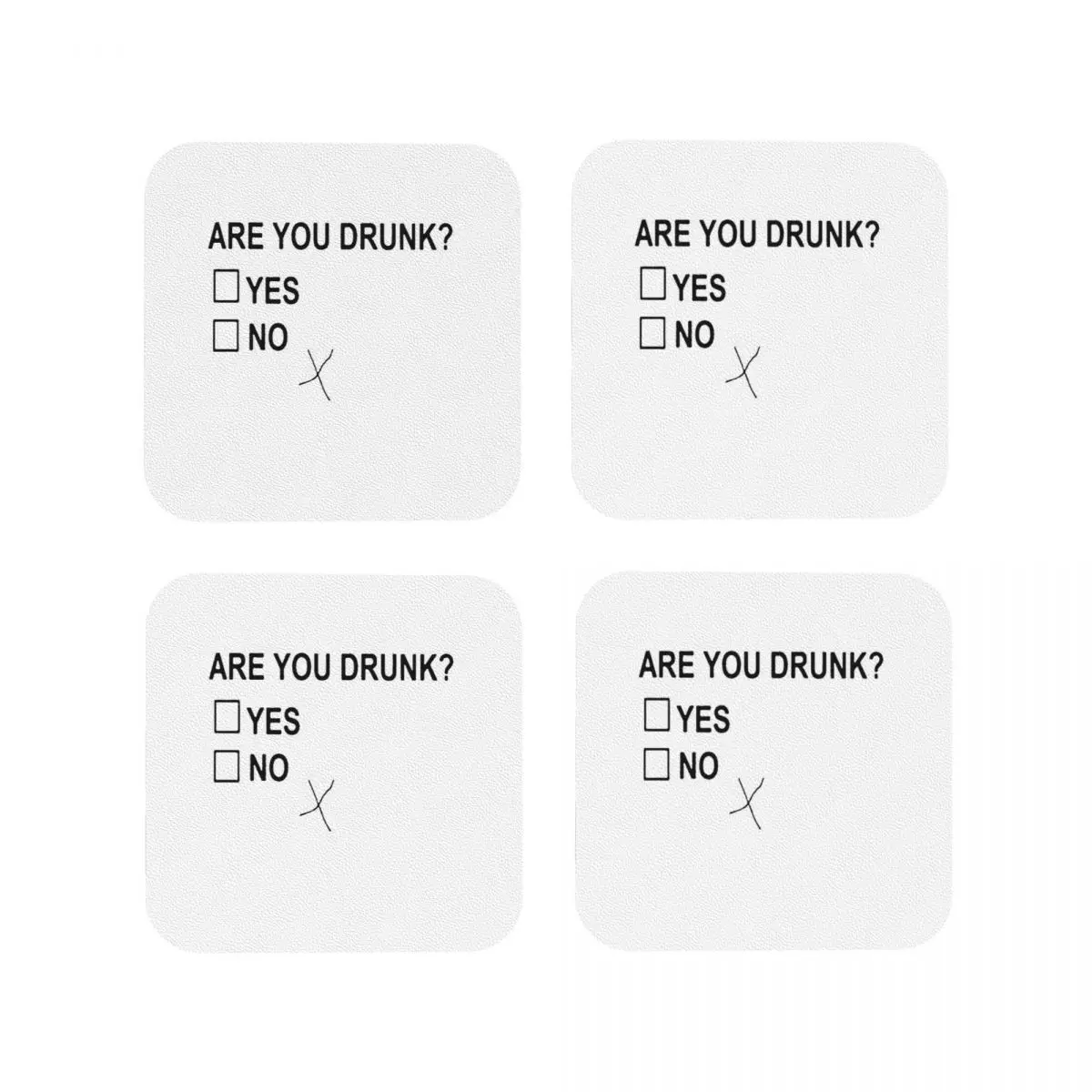 Are You Drunk Coasters Coffee Mats Set of 4 Placemats Mug Tableware Decoration & Accessories Pads for Home Kitchen Dining Bar