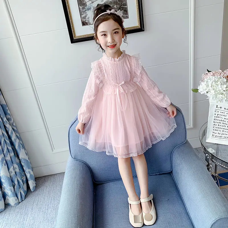 Spring Autumn New Sweet Fashion Harajuku Girls Princess Dress Kawaii Robe Femme Korean Kawaii Kids Dress Cute Children\'s Clothes