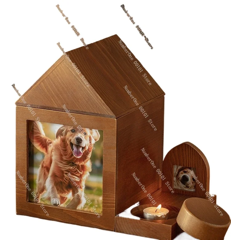 

Loving Memorial Natural Solid Wood Pet Casket & Urn - With Photo Frame, for Deceased Cats & Dogs, Essential Pet Funeral Supplies