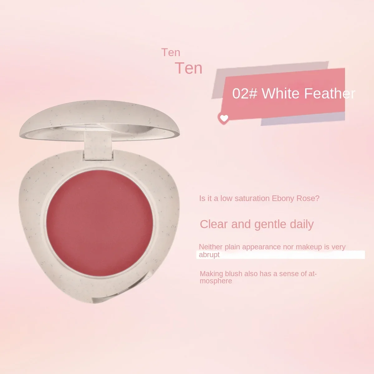 Blush Cobblestone Pure Desire Natural White Blusher Plate Wysokiej jakości wodoodporny, odporny na pot makijaż nude Czerwony makijaż róż do twarzy