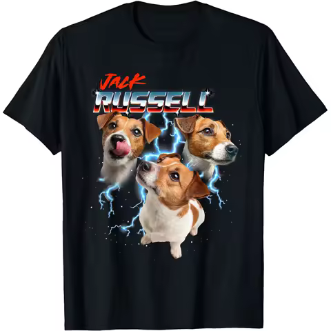 Fun Jack Russell Terrier Dog Lover Gift Idea: Creative and Humorous Street Style Short-sleeved T-shirt.women Clothing Fashion