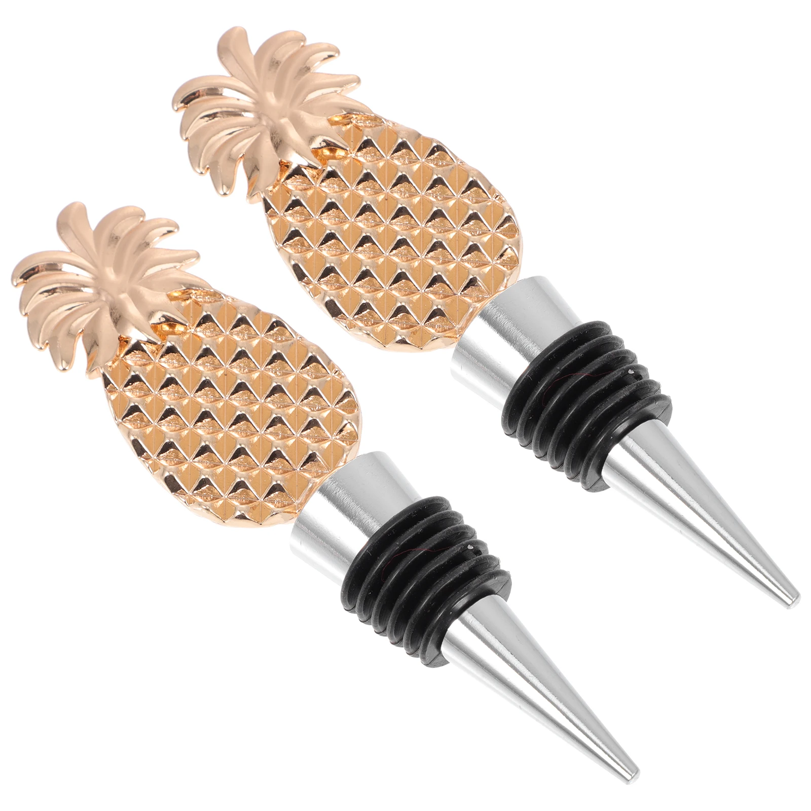 

2pcs Pineapple Shaped Zinc Alloy Stoppers Decorative Bottle Plugs Sealing Corks for Party Red Accessories