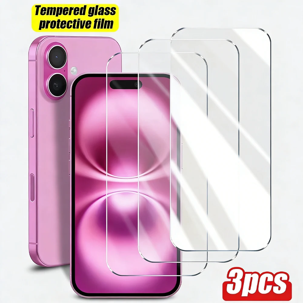 3 Stück Gehärtetes Glas für iPhone 18 Pro Max 17 16 15 14 Plus 13 12 Mini 15 11 XS Max X XR 7 8 Plus 16E Air Displayschutzfolien