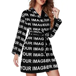 Your Image Customized Pajama Robe V Neck Custom Made Design Romantic Dress Long Sleeve Bedroom Nightgown Pattern Pajamas Robes