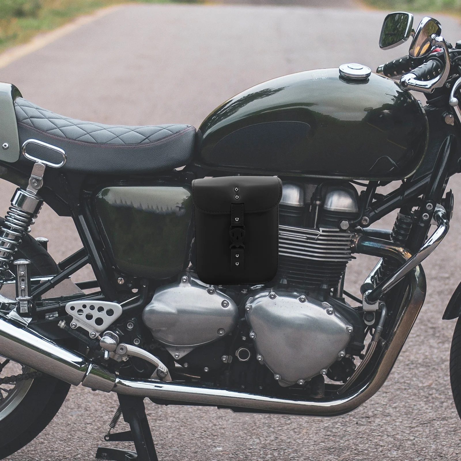 

Motorcycle Side Bag Saddle Bag Black Retro Synthetic Tool Organizer Pannier Cycling Storage Saddle Bags Motorcycles