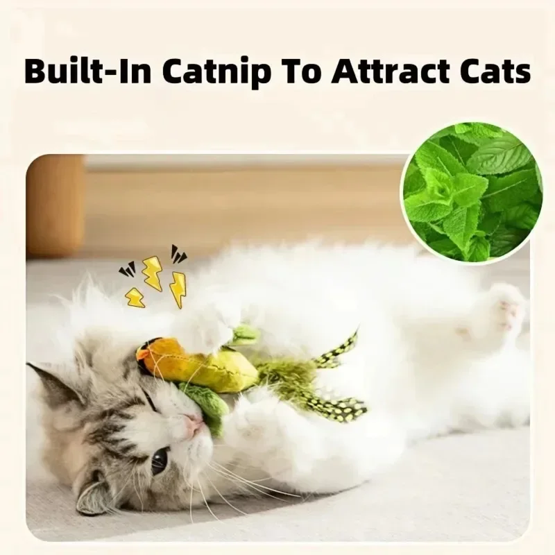 1–3 Stück: Dieses Katzenspielzeug imitiert Vogelgeräusche, um die Katze zu unterhalten. Das elastische Seil hilft, Langeweile zu vertreiben und verhindert, dass die Katze daran kratzt oder beißt. – Detail 9