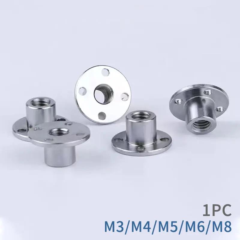 1PC Flange Coupling Nut M3 M4 M5 M6 M8 inner diameter 3mm 4mm 5mm 6mm 8mm Suitable for Motor Thread Shaft General Accessories