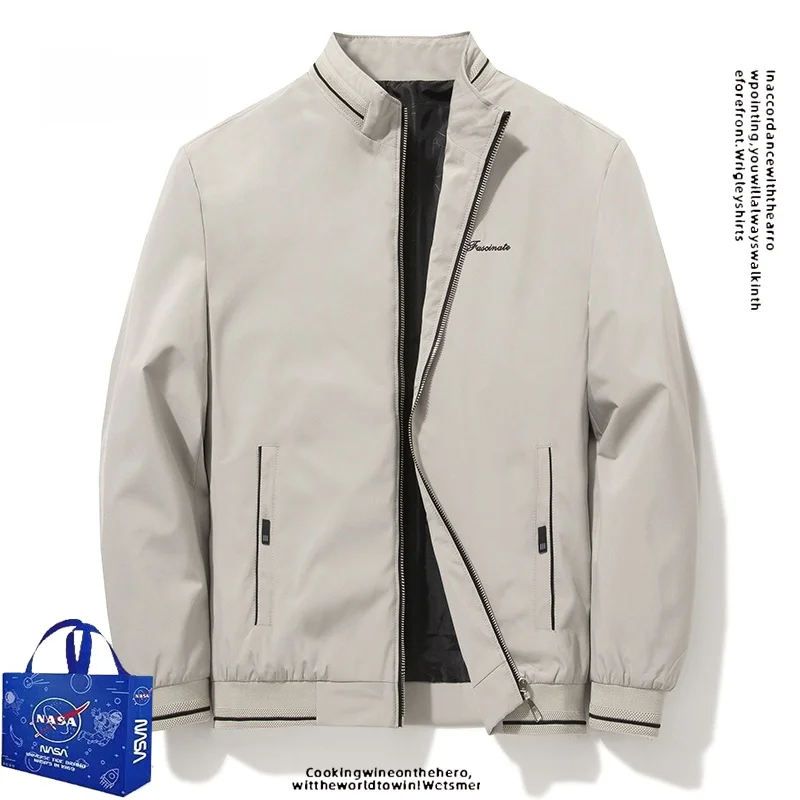 

Men's Casual Fce Lined Stand Collar Jaet Spring Autumn Dad Coat Stand Fit Faion Urban Sle Home Wear Polyester