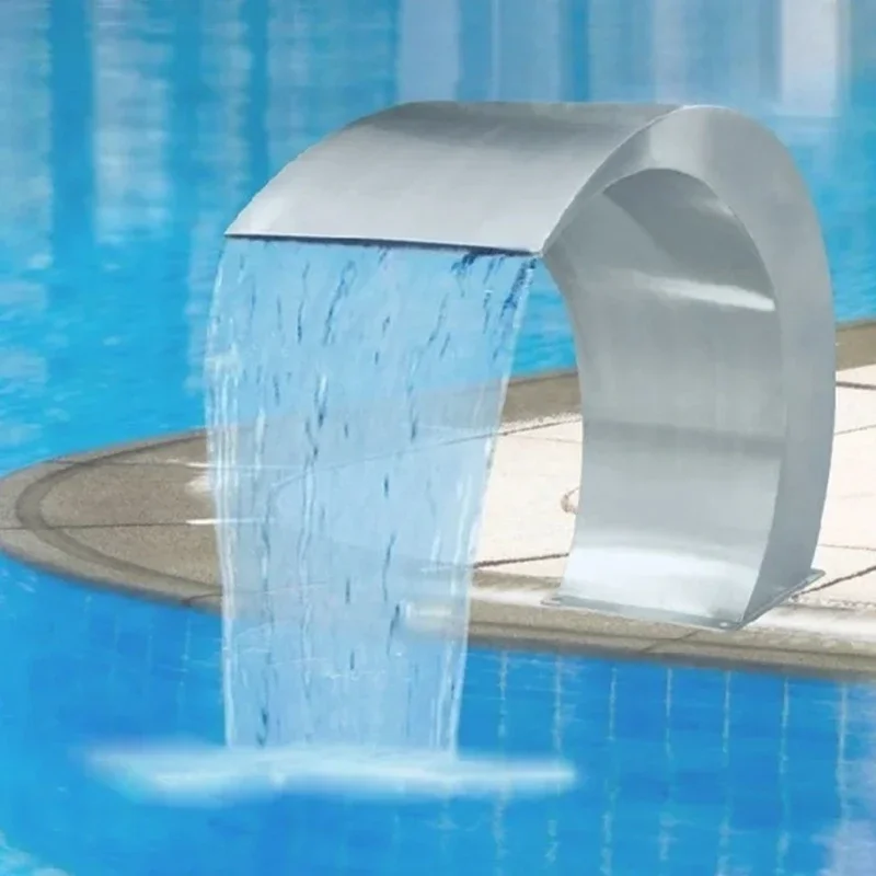 Swimming Pool Water Curtain Stainless Steel Arcuate Waterfall strip Water Jet Cascade Outdoor Garden Pool SPA Shower Decoration