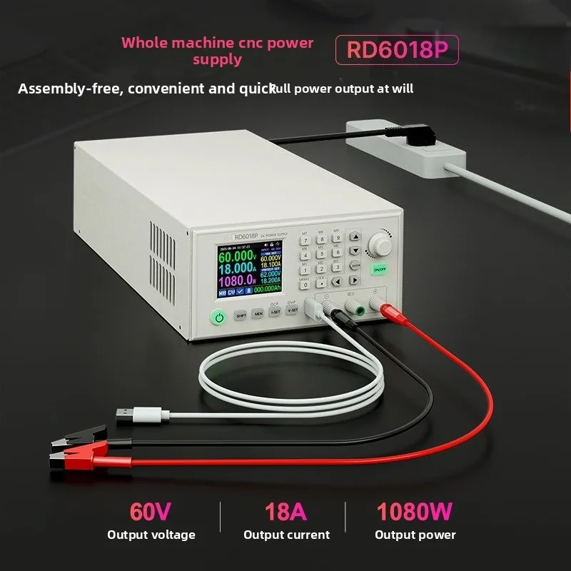 RD6018P CN C Adjustable DC Regulated Power Supply Finished Unit, 60V 18A Lab Bench Power Source for Battery Charging