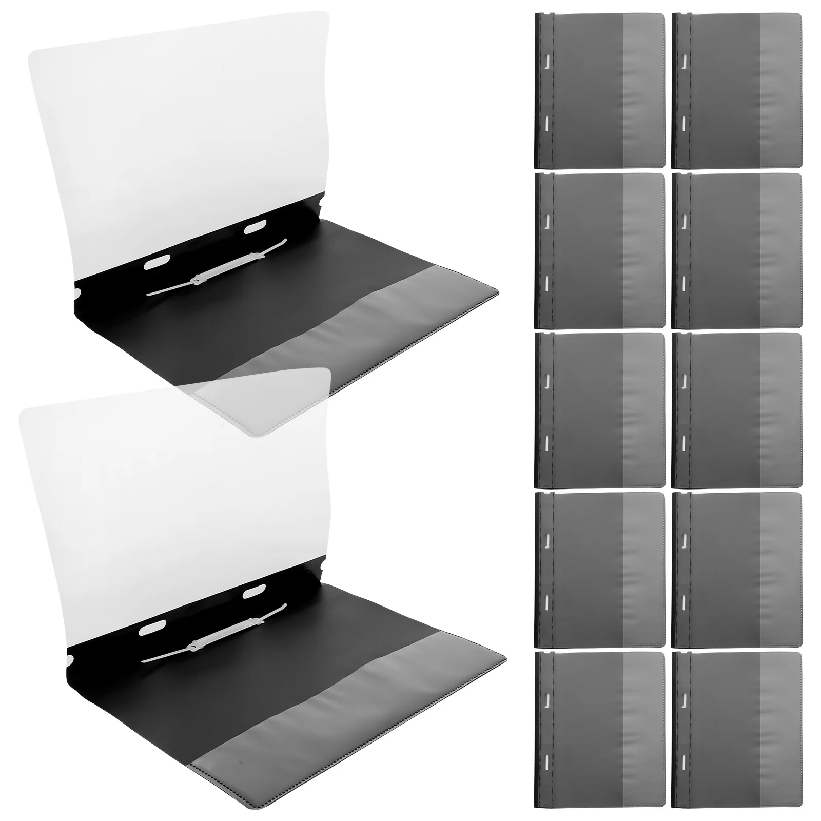 

12pcs A4 Plastic File Folder Reusable Report Folder For Office School Document Storage Punched File Sleeve Portfolio Cover