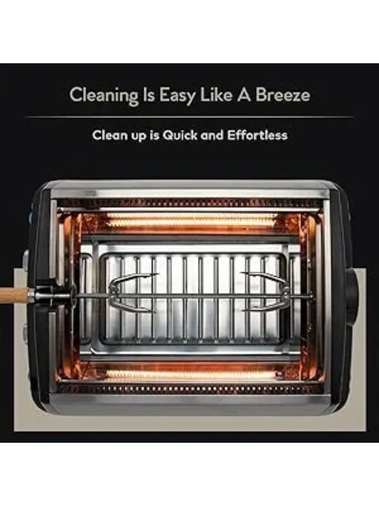 Griglia elettrica per barbecue antiaderente staccabile, set di spiedini per barbecue da interno