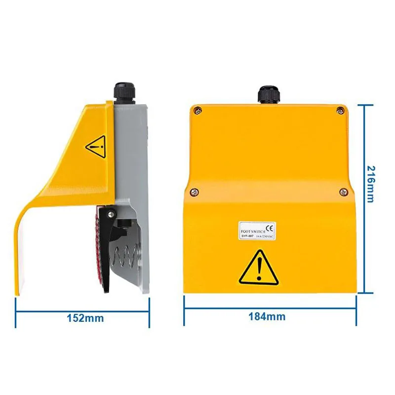 ZJSHUYI SYF‑807 Waterproof Foot Power Switch Durable Momentary Footswitch for Medical Stamping Welding Industrial Equipment
