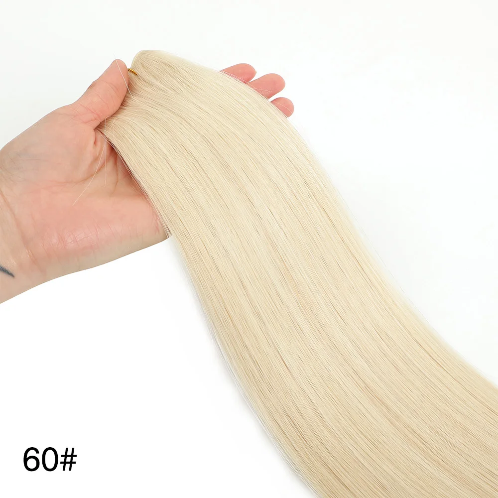 Genius Weft Haar Extensions Dubbel Getrokken Echt Menselijk Haar Dikke Punten Bone Straight Onzichtbare Platte Weft Knipbaar Salon Kwaliteit
