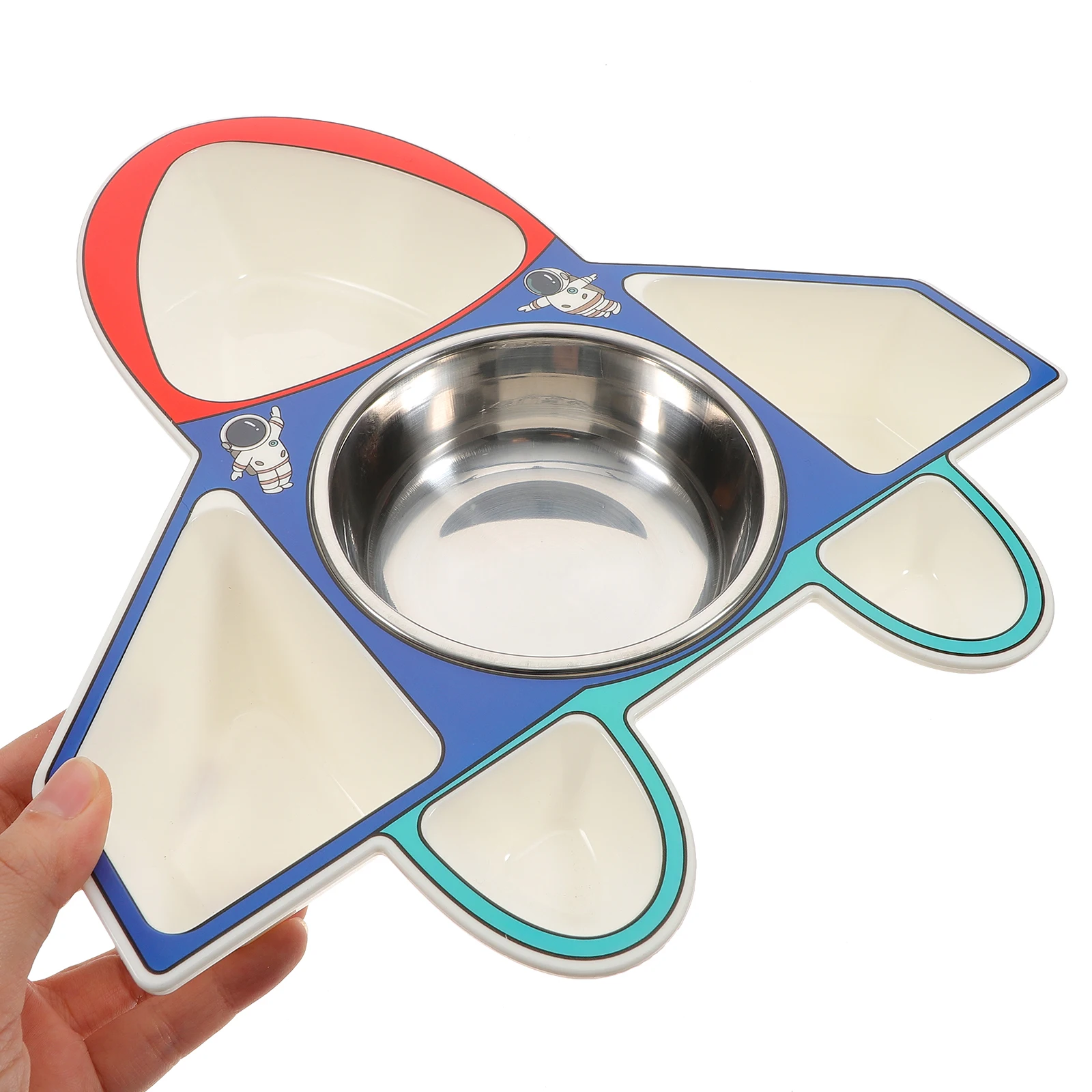 

Airplane-Shaped Kids Stainless Steel Divided Food Plate 6-Compartment Cartoon Tableware Set Easy Clean Durable Lunch Dinner Tray