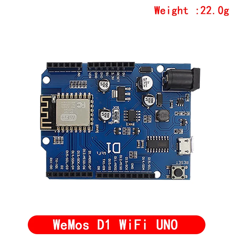 Placa de desarrollo WeMos D1 UNO R3 CH340 CH340G WiFi, placa de desarrollo basada en ESP8266, escudo PCB electrónico inteligente para Arduino, Compatible con IDE, ESP-12E