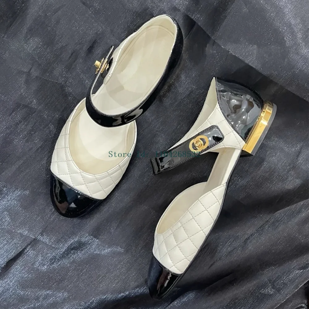 Mixed Colors Mary Janes Shoes Sexy Pointed Toe Belt Buckle Chanel style New Arrivlas Fashion Women Dress Sildes