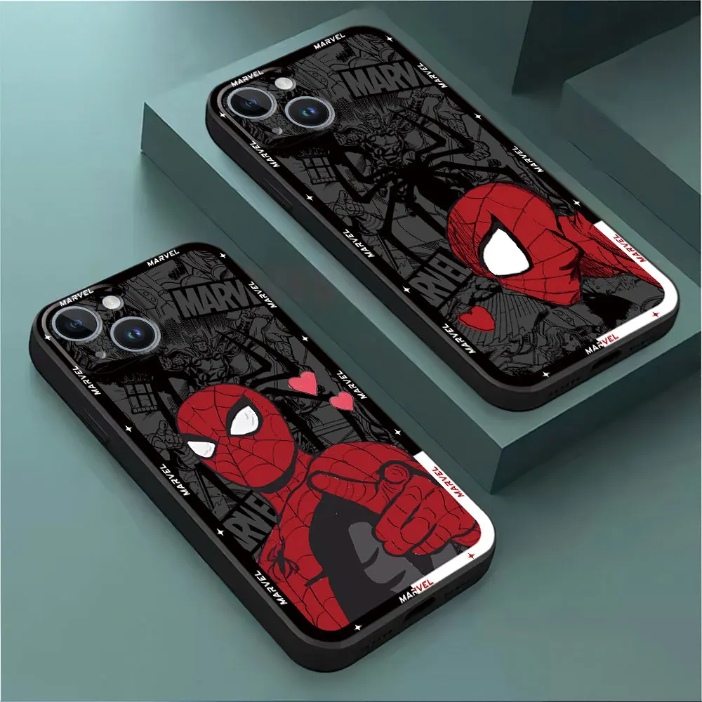 Silicone Matte Case for Google Pixel 7a 7 Pro 8 Pro 6a 6 Pro Funda Marvel Fun Spider Man Cover