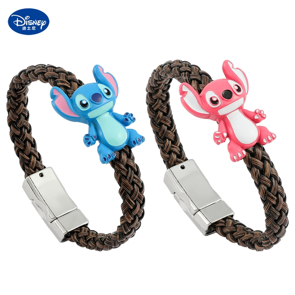 Disney Trending Products Stitch Charm Bracelet Woven Leather Rope Wrap Men Bracelets Handmade Party Bangles For Women Kids