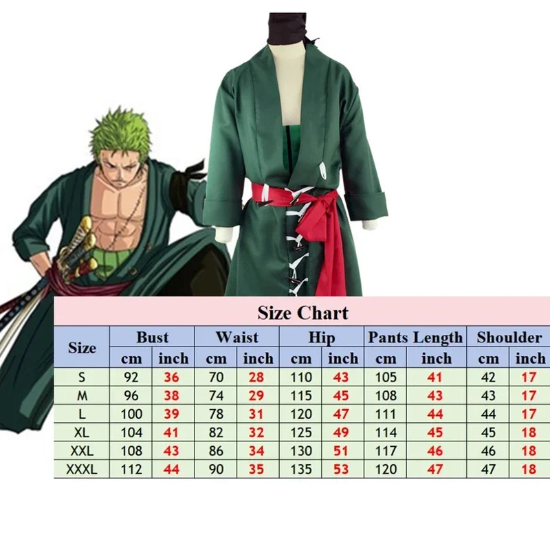 ロロノアゾロワンピース男性用コスプレコスチューム,sn60アニメ,ハロウィンパーティーウェア,衣類スーツ,2年間の男性用バージョン,j1 @